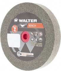 WALTER Surface Technologies - 80 Grit Aluminum Oxide Bench & Pedestal Grinding Wheel - 6" Diam x 1" Hole x 1" Thick, 4100 Max RPM, Fine Grade, Vitrified Bond - Apex Tool & Supply