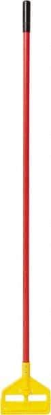 Rubbermaid - 60" Standard Fiberglass Clamp Jaw Mop Handle - 1" Mop Head Band, Plastic Connector, Use with Wet Mops - Apex Tool & Supply