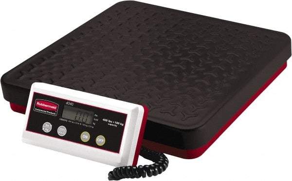 Rubbermaid - 400 Lb Capacity, LCD Receiving Scale - 0.5 Lb Graduation, Low-Profile, Non-Skid Platform & Tare Feature - Apex Tool & Supply