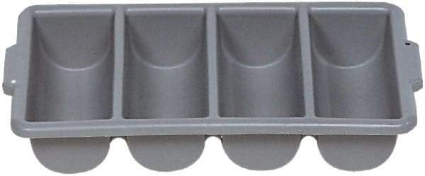 Rubbermaid - 4 Compartment, 21-1/4 Inch Wide x 11-1/2 Inch Deep x 3-3/4 Inch High, Cutlery Bin - Plastic, Gray - Apex Tool & Supply