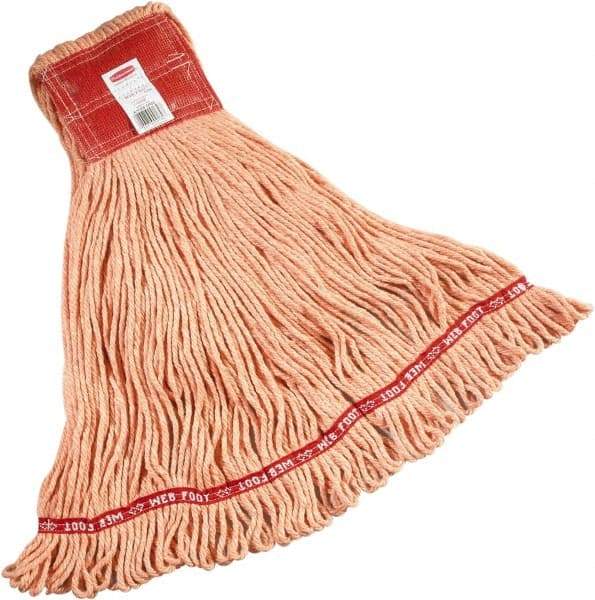 Rubbermaid - 5" Red Head Band, Large Blended Fiber Loop End Mop Head - Clamp Jaw Connection - Apex Tool & Supply