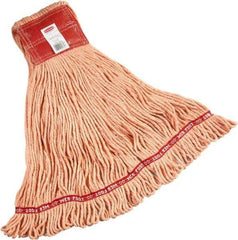 Rubbermaid - 5" Red Head Band, Large Blended Fiber Loop End Mop Head - Clamp Jaw Connection - Apex Tool & Supply