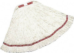 Rubbermaid - 1" Red Head Band, Large Blended Fiber Loop End Mop Head - 4 Ply, Side Loading Connection - Apex Tool & Supply