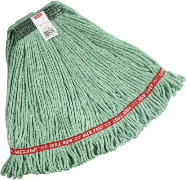 Rubbermaid - Green Head Band, Medium Blended Fiber Loop End Mop Pad - Quick Change Connection - Apex Tool & Supply