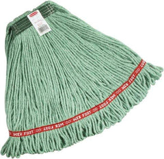 Rubbermaid - Green Head Band, Medium Blended Fiber Loop End Mop Pad - Quick Change Connection - Apex Tool & Supply