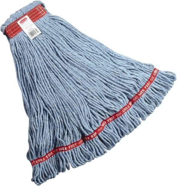Rubbermaid - 1" Red Head Band, Large Blended Fiber Loop End Mop Head - 4 Ply, Side Loading Connection - Apex Tool & Supply