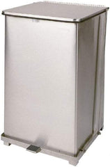 Rubbermaid - 40 Gal Square Unlabeled Trash Can - 30" High x 19" Long x 19" Wide, Stainless Steel, Steel - Apex Tool & Supply