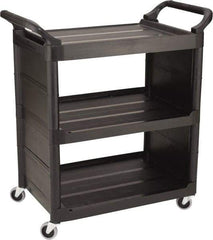 Rubbermaid - 150 Lb Capacity, 18-5/16" Wide x 34" Long x 36-5/8" High Standard Utility Cart - 3 Shelf, Plastic, Swivel Casters - Apex Tool & Supply