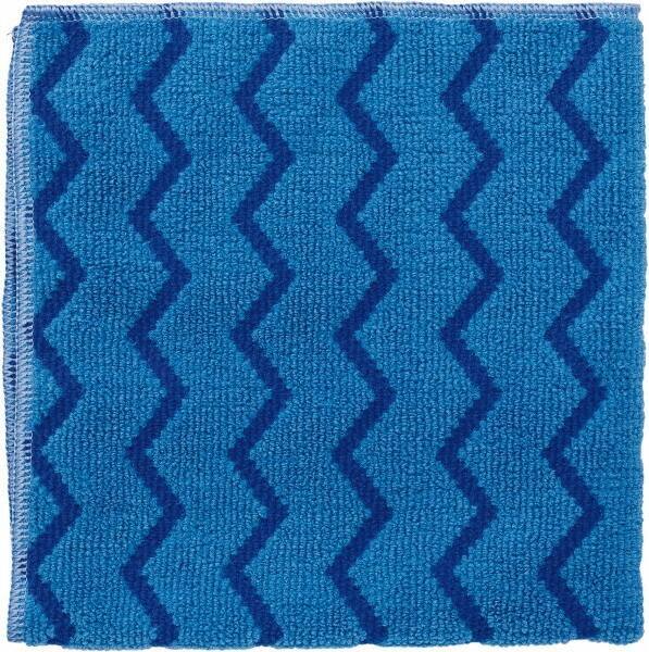 Rubbermaid - Dry Microfiber Wipes - Packet, 16" x 16" Sheet Size, Blue - Apex Tool & Supply