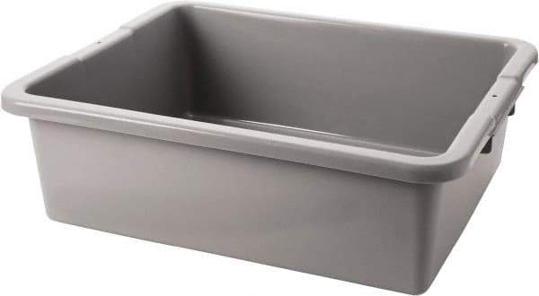 Rubbermaid - 4.6 Gal, Gray Polyethylene Tote Container - Nesting, 20" Long x 15" Wide x 5" High - Apex Tool & Supply