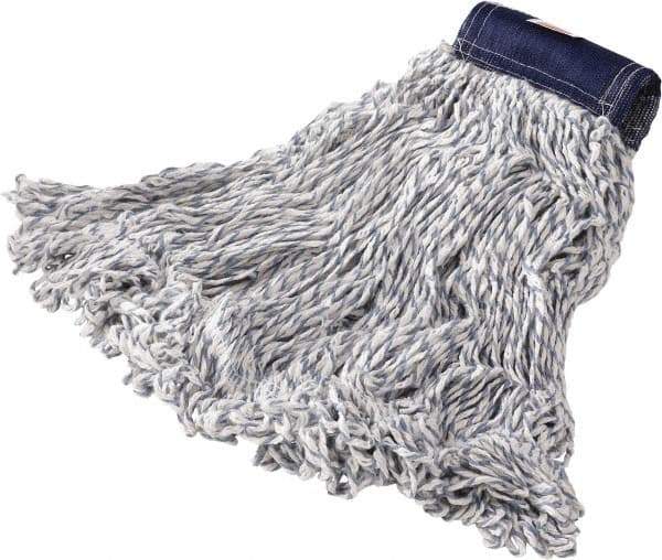Rubbermaid - Blue Head Band, Large Blended Fiber Loop End Mop Pad - Quick Change Connection - Apex Tool & Supply