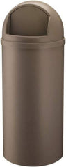 Rubbermaid - 15 Gal Brown Round Decorative Waste Receptacle With Top - 927mm High - Apex Tool & Supply