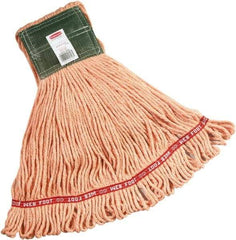 Rubbermaid - 5" Green Head Band, Medium Blended Fiber Loop End Mop Head - 4 Ply, Side Loading Connection - Apex Tool & Supply