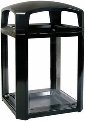 Rubbermaid - 50 Gal Black Square Decorative Waste Receptacle With Top - Polycarbonate, 1,181mm High x 660.4mm Long x 26" Wide - Apex Tool & Supply