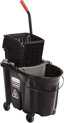 Rubbermaid - 35 Qt Plastic Steel Bucket & Wringer - 510.54mm Long x 927.1mm High x 398.78mm Wide, Black - Apex Tool & Supply