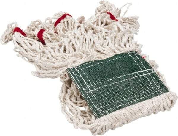 Rubbermaid - 1-1/4" Blue Head Band, Medium Blended Fiber Loop End Mop Head - 4 Ply, Clamp Jaw Connection, Use for General Purpose - Apex Tool & Supply