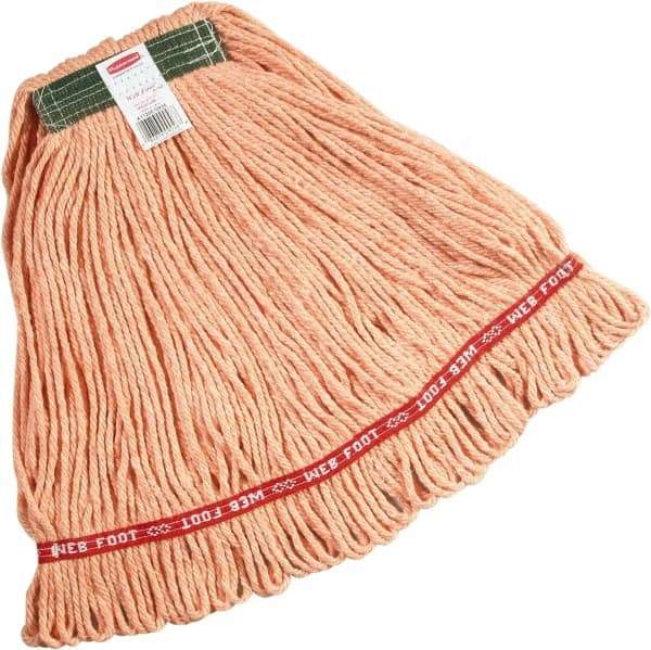 Rubbermaid - 1" Green Head Band, Medium Blended Fiber Loop End Mop Head - 4 Ply, Side Loading Connection, Use for Finishing - Apex Tool & Supply