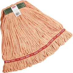 Rubbermaid - 1" Green Head Band, Medium Blended Fiber Loop End Mop Head - 4 Ply, Side Loading Connection, Use for Finishing - Apex Tool & Supply