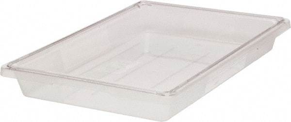 Rubbermaid - Rectangular, Clear Polycarbonate Food Tote Box - 3-1/2" High x 12" Wide x 18" Long, with Snap-On Lid - Apex Tool & Supply