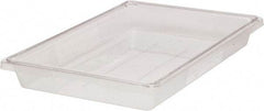 Rubbermaid - Rectangular, Clear Polycarbonate Food Tote Box - 3-1/2" High x 12" Wide x 18" Long, with Snap-On Lid - Apex Tool & Supply