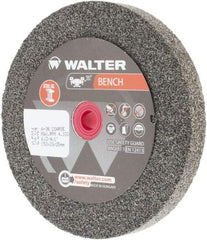 WALTER Surface Technologies - 36 Grit Aluminum Oxide Bench & Pedestal Grinding Wheel - 6" Diam x 1" Hole x 3/4" Thick, 4100 Max RPM, Coarse Grade, Vitrified Bond - Apex Tool & Supply