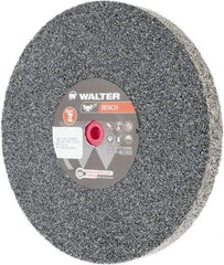 WALTER Surface Technologies - 24 Grit Aluminum Oxide Bench & Pedestal Grinding Wheel - 10" Diam x 1" Hole x 1" Thick, 2500 Max RPM, Coarse Grade, Vitrified Bond - Apex Tool & Supply