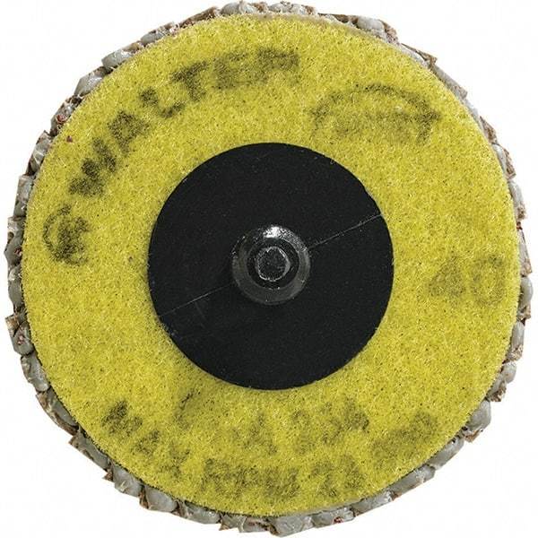 WALTER Surface Technologies - 40 Grit, 2-1/2" Disc Diam, Aluminum Oxide Flap Disc - 23,000 Max RPM, Fiber Backing, Quick Change Type R Attaching System, Coated - Apex Tool & Supply