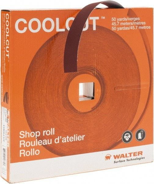 WALTER Surface Technologies - 1" x 50 Yd 180 Grit Aluminum Oxide Cloth Roll - J Weighted Backing - Apex Tool & Supply