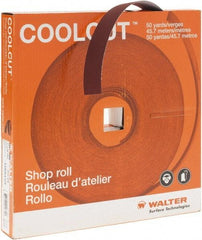 WALTER Surface Technologies - 1" x 50 Yd 180 Grit Aluminum Oxide Cloth Roll - J Weighted Backing - Apex Tool & Supply