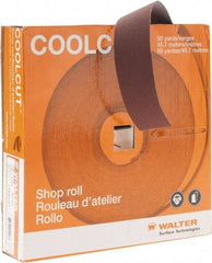 WALTER Surface Technologies - 1-1/2" x 50 Yd 120 Grit Aluminum Oxide Cloth Roll - J Weighted Backing - Apex Tool & Supply