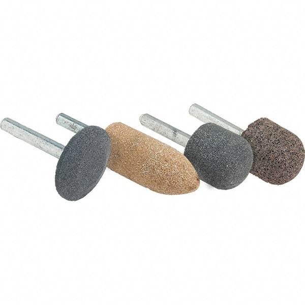 WALTER Surface Technologies - 1" Head Diam, A21, Ball Nose End, Ceramic Mounted Point - Brown, Fine Grade, 34,500 RPM - Apex Tool & Supply