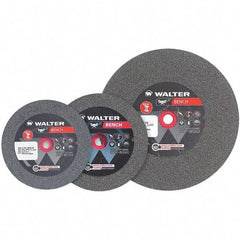 WALTER Surface Technologies - 80 Grit Aluminum Oxide Bench & Pedestal Grinding Wheel - 7" Diam x 1" Hole x 1" Thick, 3600 Max RPM, Fine Grade, Vitrified Bond - Apex Tool & Supply