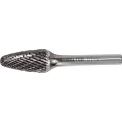WALTER Surface Technologies - 1/8" Cut Diam, 1/8" Shank Diam, Tree Head Double Cut Burr - Carbide, 1/2" LOC - Apex Tool & Supply
