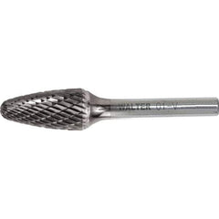 WALTER Surface Technologies - 3/8" Cut Diam, 1/4" Shank Diam, Tree Head Double Cut Burr - Carbide, 3/4" LOC - Apex Tool & Supply