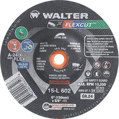 WALTER Surface Technologies - 6" Diam, 24 Grit Surface Grinding Wheel - Aluminum Oxide/Silicon Carbide Blend, Resinoid Bond - Apex Tool & Supply