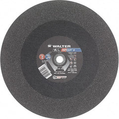WALTER Surface Technologies - 18" 24 Grit Aluminum Oxide Cutoff Wheel - 3/16" Thick, 1" Arbor, 3,400 Max RPM, Use with Stationary Tools - Apex Tool & Supply