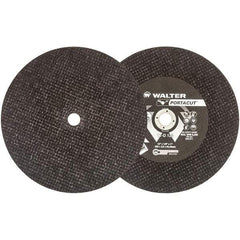 WALTER Surface Technologies - 12" 24 Grit Aluminum Oxide Cutoff Wheel - 1/8" Thick, 1" Arbor, 6,300 Max RPM, Use with Electric & Gas Powered Saws - Apex Tool & Supply