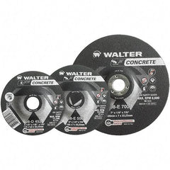 WALTER Surface Technologies - 24 Grit, 7" Wheel Diam, 1/4" Wheel Thickness, Type 27 Depressed Center Wheel - Aluminum Oxide, Resinoid Bond, 8,600 Max RPM - Apex Tool & Supply