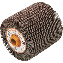 WALTER Surface Technologies - 4-1/4" Diam 40 Grit Aluminum Oxide Unmounted Flap Wheel - 5/8-11 Threaded Hole, 4" Wide, Coated, Grade Coarse, 3,800 Max RPM - Apex Tool & Supply