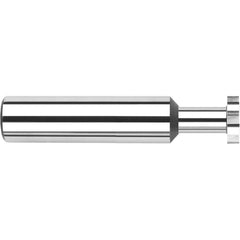 Woodruff Keyseat Cutter: 0.625″ Cut Dia, 0.12″ Cut Width, 5/8″ Shank Dia, Straight Tooth 3-1/2″ OAL, 8 Teeth, Solid Carbide