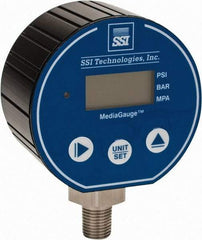 SSI Technologies - 3" Dial, 1/4 Thread, 0-5 Scale Range, Pressure Gauge - Lower Connection Mount, Accurate to 0.0025% of Scale - Apex Tool & Supply