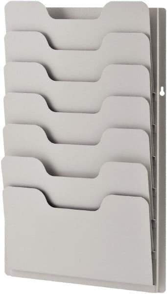 Sandusky Atlantic - 13-3/8" Wide x 2" Deep x 21-5/8" High, 7 Compartments, Steel Data Racks - Platinum, 12-5/8" Compartment Width x 3/4" Compartment Depth x 6-3/4" Compartment Height - Apex Tool & Supply