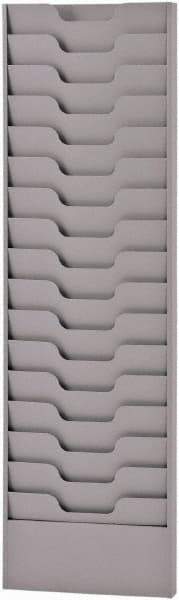 Sandusky Atlantic - 13-9/16" Wide x 2-3/16" Deep x 45-5/8" High, 16 Compartments, Steel Literature Holder - Platinum, 12-5/8" Compartment Width x 3/4" Compartment Depth x 6-3/4" Compartment Height - Apex Tool & Supply