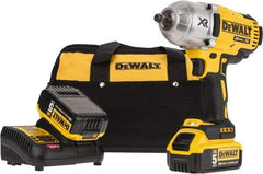 DeWALT - 1/2" Drive 20 Volt Mid-Handle Cordless Impact Wrench & Ratchet - 1,900 RPM, 0 to 2,400 BPM, 700 Ft/Lb Torque, 2 Lithium-Ion Batteries Included - Apex Tool & Supply