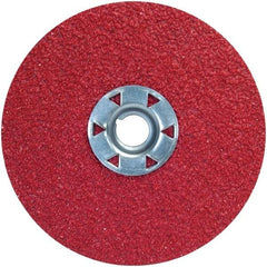 Norton - 4-1/2" Diam 5/8-11 Threaded Hole 60 Grit Fiber Disc - Ceramic Alumina, 11,000 Max RPM - Apex Tool & Supply