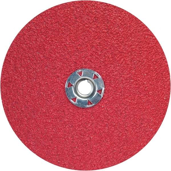 Norton - 7" Diam 5/8-11 Threaded Hole 50 Grit Fiber Disc - Ceramic Alumina, 8,600 Max RPM - Apex Tool & Supply
