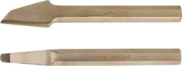 Ampco - 8" OAL x 1/2" Blade Width Nonsparking Groove Chisel - 1/2" Tip - Apex Tool & Supply