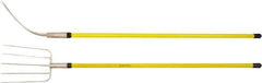 Ampco - Manure Fork with 54" Straight Fiberglass Handle - 9" Blade Width, 5 Tines, 13" Tine Length - Apex Tool & Supply