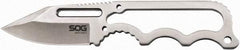 SOG Specialty Knives - 2-19/64" Long Blade, 5Cr15MoV Stainless Steel, Fine Edge, Fixed Blade Knife - 5.9" OAL, Stainless Steel Handle, Includes Hard Molded Nylon Sheath - Apex Tool & Supply