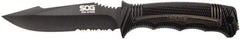 SOG Specialty Knives - 4-29/32" Long Blade, AUS-8 Stainless Steel, Partially Serrated, Fixed Blade Knife - 9.6" OAL, Includes Sheath - Apex Tool & Supply